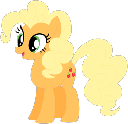 Size: 1024x991 | Tagged: safe, artist:ra1nb0wk1tty, applejack, pinkie pie, earth pony, pony, female, mare, open mouth, palette swap, recolor, simple background, solo, transparent background