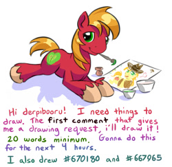 Size: 926x900 | Tagged: safe, artist:gsphere, big macintosh, braeburn, male, meta, painting, solo, text