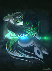 Size: 951x1309 | Tagged: safe, artist:coma392, octavia melody, changeling, changelingified, female, looking at you, solo, species swap