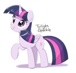 Size: 771x740 | Tagged: safe, artist:30clock, derpibooru import, twilight sparkle, twilight sparkle (alicorn), alicorn, pony, cute, raised hoof, simple background, smiling, solo, twiabetes, white background