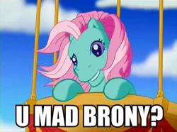 Size: 450x334 | Tagged: safe, edit, edited screencap, screencap, minty, earth pony, pony, a very minty christmas, g3, balloon, female, image macro, mare, solo, u mad