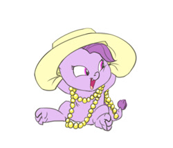 Size: 702x600 | Tagged: safe, artist:carnifex, oc, oc only, oc:lavender, dracony, hybrid, beads, hat, interspecies offspring, lavandorable, offspring, parent:rarity, parent:spike, parents:sparity, simple background, solo, white background