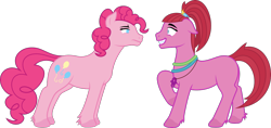 Size: 1460x688 | Tagged: safe, artist:jezendar, pacific glow, pinkie pie, pony, simple background, transparent background