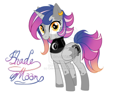 Size: 900x675 | Tagged: safe, artist:celestialess, oc, oc only, oc:shademoon, alicorn, pony, alicorn oc, crack shipping, earring, offspring, parents:oc x oc, solo