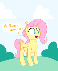 Size: 1280x1553 | Tagged: safe, artist:niteax, fluttershy, pegasus, pony, cute, female, implied rainbow dash, mare, solo