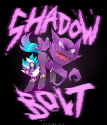 Size: 1105x1300 | Tagged: safe, artist:foxinshadow, dj pon-3, vinyl scratch, pony, unicorn, crossover, haunter, pokémon, shadowbolts