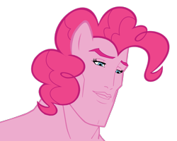 Size: 1760x1406 | Tagged: safe, pinkie pie, earth pony, pony, bust, handsome, handsome face, manly, simple background, solo, transparent background