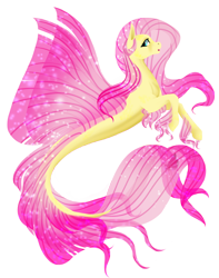 Size: 1954x2480 | Tagged: safe, artist:oneiria-fylakas, fluttershy, seapony (g4), alternate design, female, mare, seaponified, seapony fluttershy, simple background, solo, species swap, transparent background