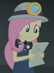 Size: 465x619 | Tagged: safe, screencap, fluttershy, better together, equestria girls, opening night, cropped, script, solo