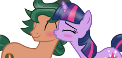 Size: 752x357 | Tagged: safe, artist:berrypunchrules, derpibooru import, sci-twi, timber spruce, twilight sparkle, pony, equestria girls, legend of everfree, equestria girls ponified, female, male, ponified, shipping, simple background, straight, timbertwi, transparent background, unicorn sci-twi