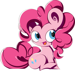 Size: 2935x2758 | Tagged: safe, artist:ekveviron, pinkie pie, earth pony, pony, cute, cutie mark, diapinkes, female, looking at you, mare, simple background, smiling, solo, transparent background