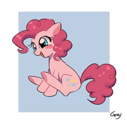 Size: 900x851 | Tagged: dead source, safe, artist:r1629, pinkie pie, earth pony, pony, blushing, cute, cutie mark, diapinkes, female, mare, smiling, solo