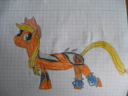 Size: 4000x3000 | Tagged: safe, artist:lacithehunter, applejack, earth pony, pony, darkspore, graph paper, magnus, solo, traditional art