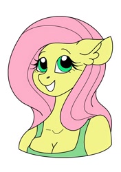 Size: 1056x1496 | Tagged: safe, artist:smirk, fluttershy, anthro, pegasus, bust, ms paint