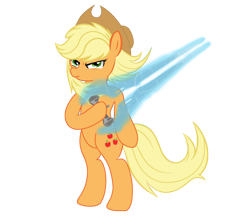 Size: 4000x3500 | Tagged: safe, artist:yognaughtsteve, applejack, earth pony, pony, bipedal, crossover, dexterous hooves, energy sword, female, halo (series), high res, mare, simple background, solo, transparent background