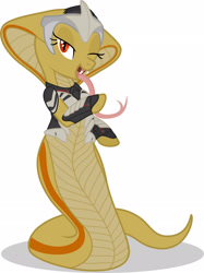 Size: 1971x2637 | Tagged: safe, artist:camo-pony, derpibooru exclusive, lamia, original species, viper, ponified, simple background, solo, white background, x-com