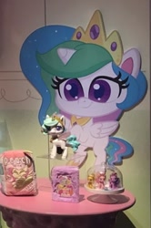 Size: 388x586 | Tagged: safe, applejack, fluttershy, pinkie pie, princess celestia, twilight sparkle, alicorn, earth pony, pegasus, pony, my little pony: pony life, cute, cutelestia, display, ethereal mane, merchandise, nyc toy fair 2020, photo, starry mane, toy, toy fair