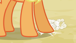 Size: 640x360 | Tagged: safe, screencap, applejack, earth pony, pony, hooves, legs, pictures of legs, solo, stomping