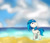 Size: 1024x878 | Tagged: safe, artist:theartistsora, dj pon-3, vinyl scratch, pony, unicorn, beach, relaxing, solo