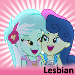 Size: 250x250 | Tagged: safe, bon bon, lyra heartstrings, sweetie drops, equestria girls, rainbow rocks, derpibooru, female, lesbian, lyrabon, meta, shipping, spoilered image joke