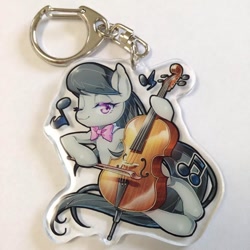 Size: 760x760 | Tagged: safe, artist:mococo, octavia melody, earth pony, pony, bow (instrument), cello, cello bow, keychain, musical instrument, solo