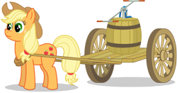 Size: 2110x1103 | Tagged: safe, artist:malte279, applejack, earth pony, pony, cart, female, free to use, mare, simple background, solo, transparent background, vector