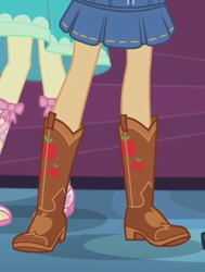 Size: 295x391 | Tagged: safe, screencap, applejack, a fine line, better together, equestria girls, boots, cropped, legs, pictures of legs, shoes