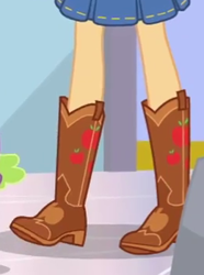 Size: 260x350 | Tagged: safe, screencap, applejack, better together, equestria girls, boots, cropped, legs, pictures of legs, shoes