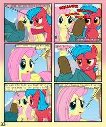 Size: 900x1080 | Tagged: safe, artist:lister-of-smeg, fluttershy, oc, oc:crosspatch, oc:scavenger (lister-of-smeg), cockatrice, earth pony, pegasus, pony, comic:crystal heart attack, comic, female, mare