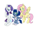 Size: 2478x2208 | Tagged: safe, artist:doodle noodle, fluttershy, rarity, oc, oc:sapphire, pegasus, pony, unicorn, coping with limitations through ponies, simple background, transparent background