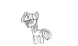 Size: 1078x637 | Tagged: artist needed, safe, twilight sparkle, monochrome, simple background, sketch, solo, white background