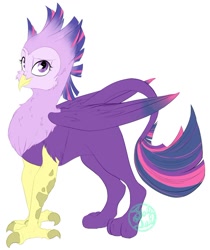 Size: 820x975 | Tagged: safe, artist:farewelldecency, twilight sparkle, griffon, female, griffonized, my little griffon, simple background, solo, species swap, white background