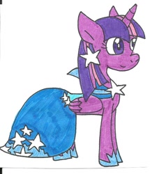 Size: 607x705 | Tagged: safe, artist:cmara, derpibooru import, twilight sparkle, twilight sparkle (alicorn), alicorn, pony, clothes, dress, gala dress, solo, traditional art