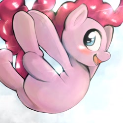 Size: 1536x1536 | Tagged: safe, artist:kurogewapony, pinkie pie, earth pony, pony, falling, female, looking at you, mare, solo