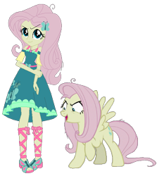 Size: 524x587 | Tagged: safe, artist:selenaede, artist:xfaithyhedgefoxx, edit, edited screencap, screencap, fluttershy, mean fluttershy, pegasus, pony, better together, equestria girls, the mean 6, clone, clothes, equestria girls-ified, geode of fauna, magical geodes, not a vector, simple background, transparent background