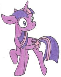 Size: 551x689 | Tagged: safe, artist:cmara, derpibooru import, twilight sparkle, twilight sparkle (alicorn), alicorn, pony, solo, traditional art