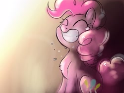 Size: 2048x1536 | Tagged: safe, artist:colorfulcolor233, pinkie pie, pony, sitting, smiling, solo