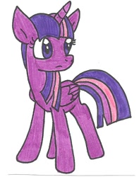 Size: 491x623 | Tagged: safe, artist:cmara, derpibooru import, twilight sparkle, twilight sparkle (alicorn), alicorn, pony, solo, traditional art