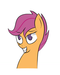 Size: 1024x1280 | Tagged: safe, artist:i-am-luigi, scootaloo, bust, portrait, simple background, solo, white background