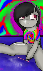 Size: 2200x3600 | Tagged: safe, artist:pinkponycarcass, octavia melody, earth pony, pony, clothes, cocaine, drugs, shirt, solo