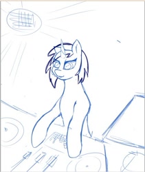 Size: 505x597 | Tagged: safe, artist:chapaevv, dj pon-3, vinyl scratch, pony, unicorn, female, horn, mare, solo