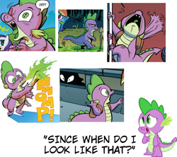 Size: 892x792 | Tagged: safe, idw, spike, dragon, /mlp/, comic drama, drama, drama bait, meta, off model