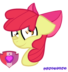 Size: 1068x1124 | Tagged: safe, artist:wendypony, apple bloom, bust, cutie mark, portrait, simple background, solo, the cmc's cutie marks, white background