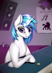 Size: 2000x2823 | Tagged: safe, artist:limchph2, dj pon-3, vinyl scratch, pony, unicorn, female, horn, mare, solo