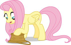 Size: 7000x4438 | Tagged: safe, artist:luckreza8, fluttershy, pegasus, pony, yakity-sax, .svg available, absurd resolution, basket, simple background, solo, transparent background, vector