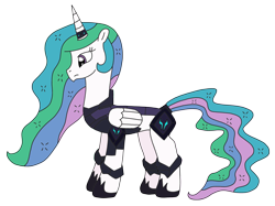 Size: 2876x2153 | Tagged: safe, artist:supahdonarudo, princess celestia, alicorn, pony, fanfic:revenge of the storm king, armor, concept, fanfic art, gladiator, horn, horn ring, simple background, storm king's emblem, transparent background, warrior, warrior celestia