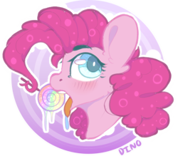 Size: 1024x899 | Tagged: safe, artist:dino_horse, pinkie pie, pony, candy, cute, diapinkes, eating, female, food, looking up, mare, simple background, solo, transparent background