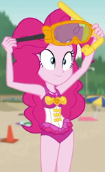 Size: 426x696 | Tagged: safe, screencap, pinkie pie, better together, equestria girls, unsolved selfie mysteries, clothes, cropped, swimsuit