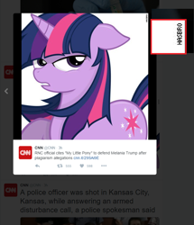 Size: 704x818 | Tagged: safe, artist:godoffury, derpibooru import, twilight sparkle, cable news network, cnn, lidded eyes, melania trump plagiarism gaffe, meta, twitter