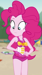 Size: 371x652 | Tagged: safe, screencap, pinkie pie, better together, equestria girls, unsolved selfie mysteries, clothes, cropped, swimsuit